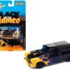 1957 Chevrolet Nomad “Draggin’ Wagon” Black with Blue and Yellow Flames “Black with Flames” Limited Edition to 2500 pieces Worldwide “Street Freaks” Series 1/64 Diecast Model Car by Johnny Lightning