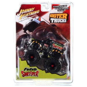 “Creep Sweeper” Monster Truck “Zombie Response Unit” with Black Wheels “Monster Trucks” Series 1/64 Diecast Model by Johnny Lightning