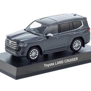 Toyota Land Cruiser ZX RHD (Right Hand Drive) Gray Metallic with Mini Book No.14 1/64 Diecast Model Car by Kyosho