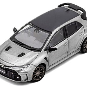 2022 Toyota GR Corolla RHD (Right Hand Drive) Gray Metallic with Black Top 1/64 Diecast Model Car by GCD