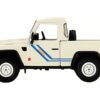 Land Rover Defender 90 Pickup Truck White with Blue Stripes Limited Edition to 3000 pieces Worldwide 1/64 Diecast Model Car by Mini GT