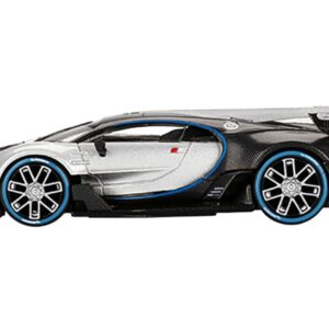 Bugatti Vision Gran Turismo Silver Metallic and Carbon Limited Edition to 9600 pieces Worldwide 1/64 Diecast Model Car by Mini GT