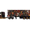 Western Star 49X with 40 Ft Container “Dia de los Muertos” (Day of the Dead) Black with Graphics 1/64 Diecast Model by Mini GT