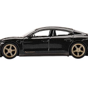 Porsche Taycan Turbo S Volcano Gray Metallic Limited Edition to 1800 pieces Worldwide 1/64 Diecast Model Car by Mini GT