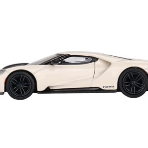 Ford GT “1964 Prototype Heritage Edition” Wimbledon White with Black Hood and Stripe Limited Edition to 2400 pieces Worldwide 1/64 Diecast Model Car by Mini GT