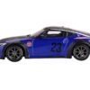 Nissan Z “LB Nation Works” #23 Seiran Blue Metallic with Black Hood and Top Limited Edition to 6000 pieces Worldwide 1/64 Diecast Model Car by Mini GT