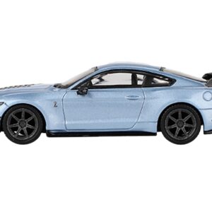 Ford Mustang Shelby GT500 “Heritage Edition” Light Blue Metallic with White Stripes Limited Edition to 6000 pieces Worldwide 1/64 Diecast Model Car by Mini GT