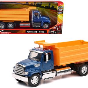 Freightliner 114SD Dump Truck Blue and Yellow “Long Haul Trucker” Series 1/32 Diecast Model by New Ray