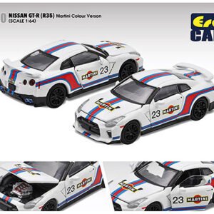 Nissan GT-R (R35) #23 White with Blue and Red Stripes “Martini Racing” Limited Edition to 960 pieces Worldwide 1/64 Diecast Model Car by Era Car