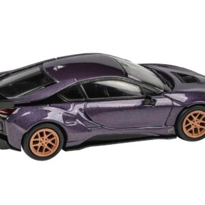 BMW i8 Liberty Walk Twilight Purple Metallic with Gold Wheels 1/64 Diecast Model Car by Paragon Models