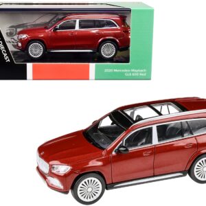 2020 Mercedes-Maybach GLS 600 with Sunroof Red Metallic 1/64 Diecast Model Car by Paragon