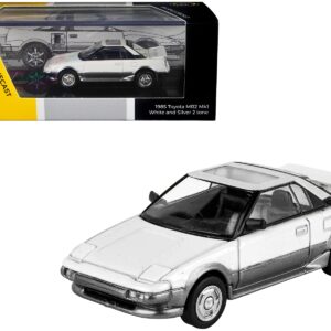 1985 Toyota MR2 MK1 White and Silver Metallic with Sun Roof 1/64 Diecast Model Car by Paragon Models