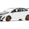 Toyota GR Vios White with Carbon Hood 1/64 Diecast Model Car by Pop Race