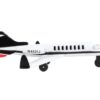 Private Jet Commercial Aircraft White with Black Tail “N452IJ” with Runway Section Diecast Model Airplane by Runway24