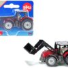 Massey Ferguson Tractor with Front Loader Red with Silver Top Diecast Model by Siku