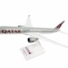 Boeing 777-9 Commercial Aircraft with Landing Gear “Qatar Airways” Gray with Tail Graphics (Snap-Fit) 1/200 Plastic Model by Skymarks