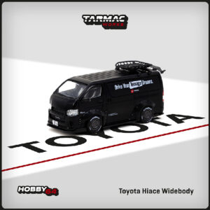 Toyota Hiace Widebody Van RHD (Right Hand Drive) Matt Black with Roof Rack “Drive Your Teenage Dreams” “Hobby64” Series 1/64 Diecast Model Car by Tarmac Works