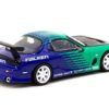 Mazda RX-7 FD3S RHD (Right Hand Drive) Green and Blue “Falken” Livery “Global64” Series 1/64 Diecast Model Car by Tarmac Works