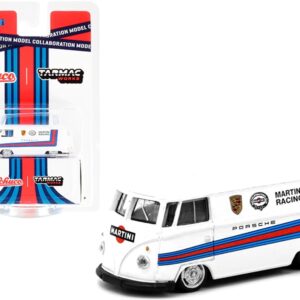 Volkswagen T1 Van Low Ride Height White with Stripes “Martini Racing” “Collaboration Model” 1/64 Diecast Model Car by Schuco & Tarmac Works