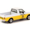 Volkswagen Caddy Pickup Truck White and Yellow “Moon Equipment Co. – Mooneyes” “Collab64” Series 1/64 Diecast Model Car by Schuco & Tarmac Works