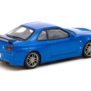 Nissan Nismo R34 GT-R Z-tune RHD (Right Hand Drive) Blue Metallic “FuelFest Tokyo” (2023) “Collab64” Series 1/64 Diecast Model Car by Schuco & Tarmac Works