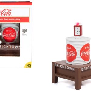 “Coca-Cola” Water Tower with Light “Bricktown” for 1/87 (HO) Scale Models by Classic Metal Works