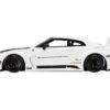 Nissan 35GT-RR Ver. 2 LB-Silhouette Works GT RHD (Right Hand Drive) White with Black Hood and Top 1/18 Model Car by Top Speed