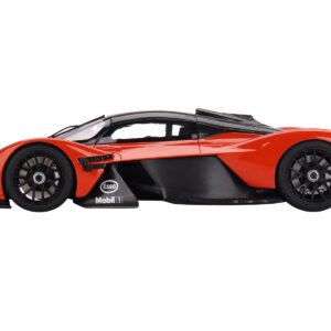 Aston Martin Valkyrie Maximum Orange with Black Top 1/18 Model Car by Top Speed